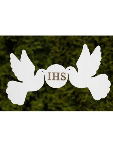 Duża dekoracja gołębie IHS, Pierwsza Komunia